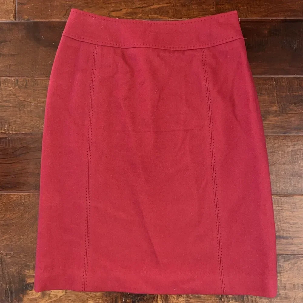 ANN TAYLOR Pencil Skirt Lined Side Zip Wool Blend Perfect For Holidays Size 4 - Picture 1 of 7